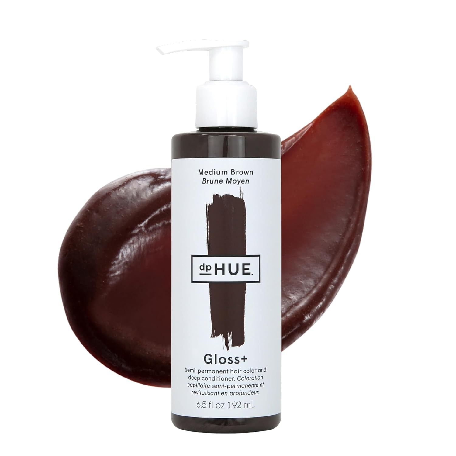 dpHUE Gloss+, Medium Brown - 6.5 oz - Semi-Permanent Hair Color & Conditioner - Lasts Up to Eight Washes - Paraben, SLS & SLES Sulfate Free - Vegan, Leaping Bunny Certified