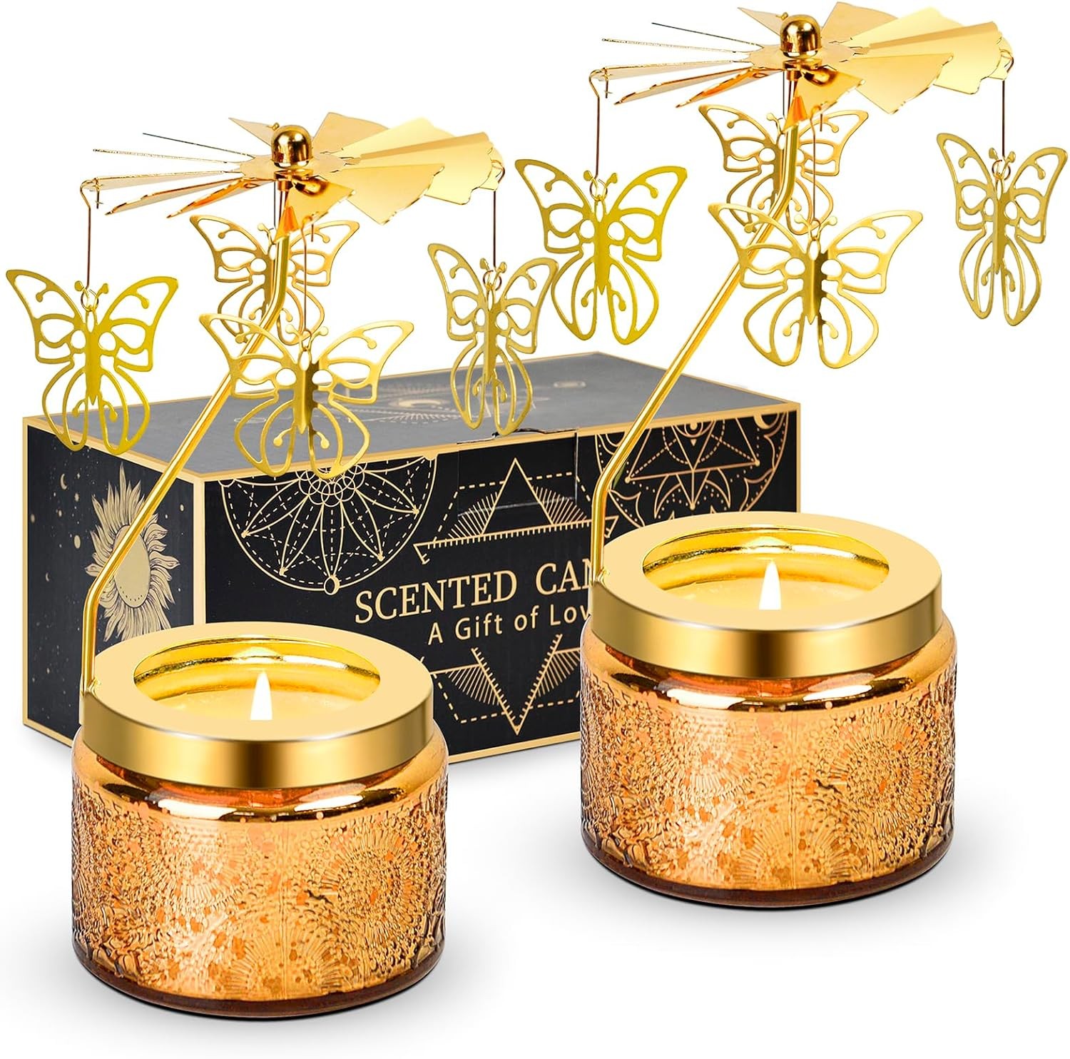 2 Pack Butterfly Scented Candle Gift for Women, Perfect for Moms, Best Friends, Daughters, Sisters, Colleague, neighbours, Ideal for Birthdays, Anniversaries, Christmas, Thanksgiving, and More