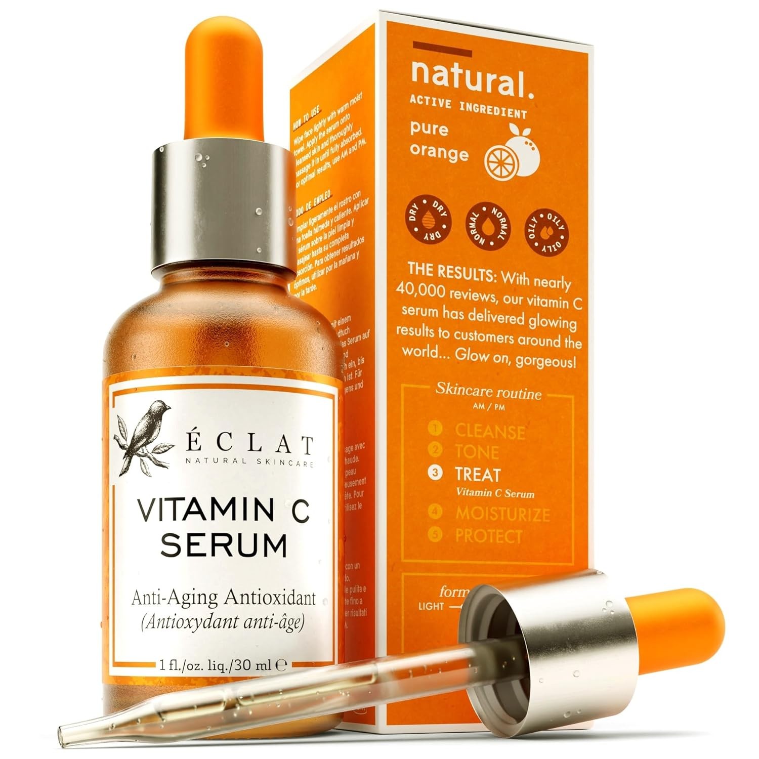 Vitamin C Face Serum - Dark Spot Remover Facial Serum, Vit C Serum with Hyaluronic Acid, Ferulic Acid, & Vit E - Anti Aging and Skin Brightening Serum, Pure Vitamin C Serum Skin Care 30 ml