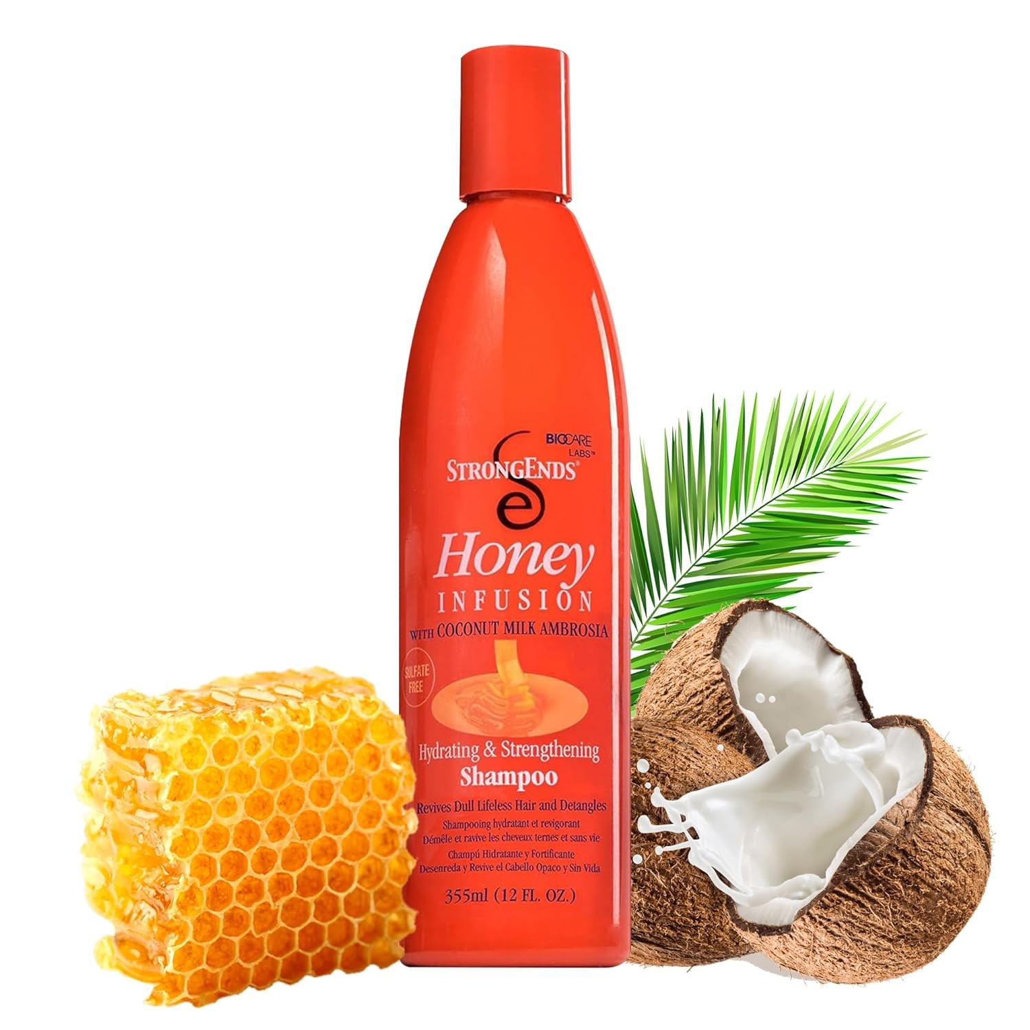 Biocare StrongEnds Honey Infusion Hydrating & Strengthening Shampoo with Coconut Milk Ambrosia
