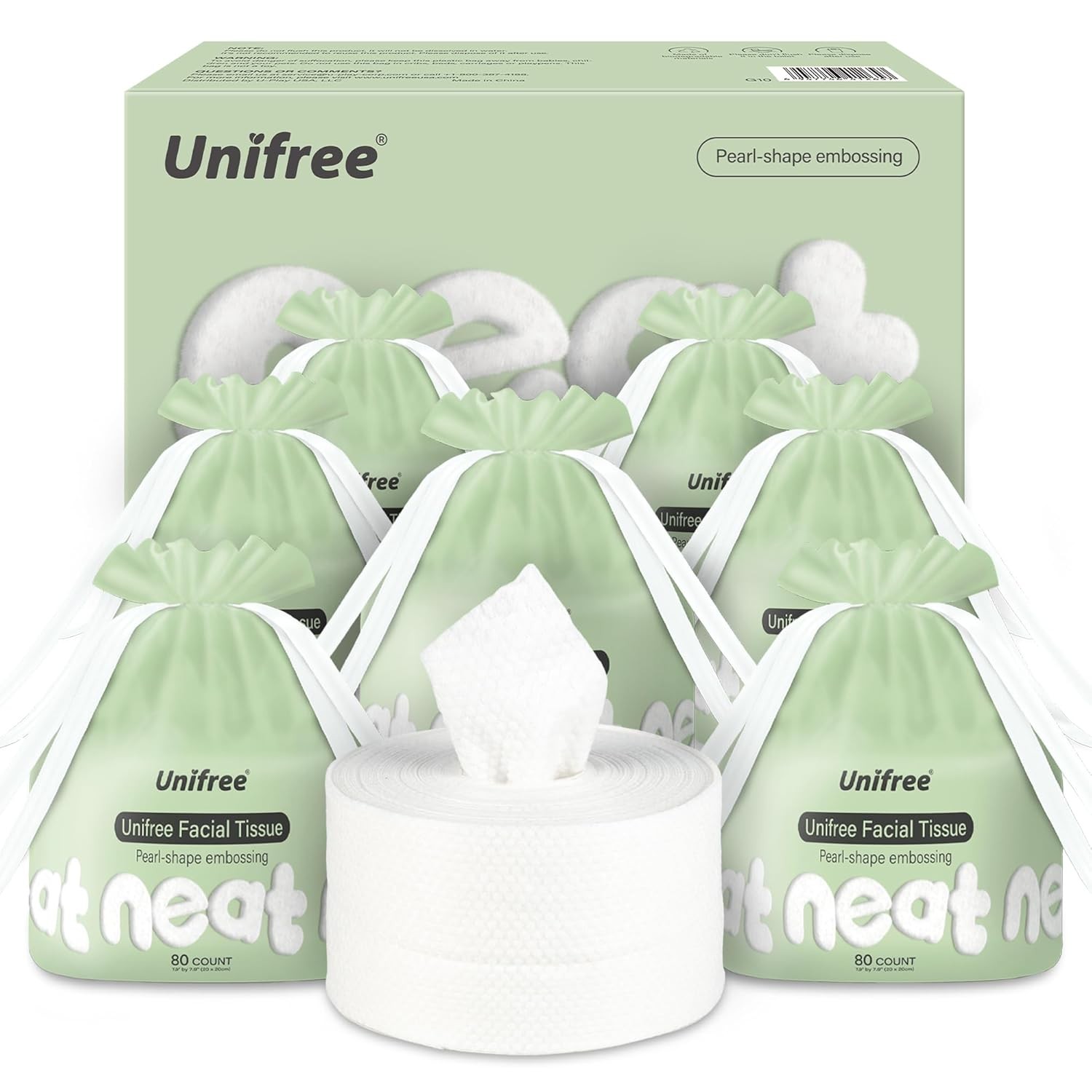 Unifree Facial Towels I Towelettes I Dry Wipes I Makeup Remover I Facial Tissues I On-the-go Convenient Pack (640 count)