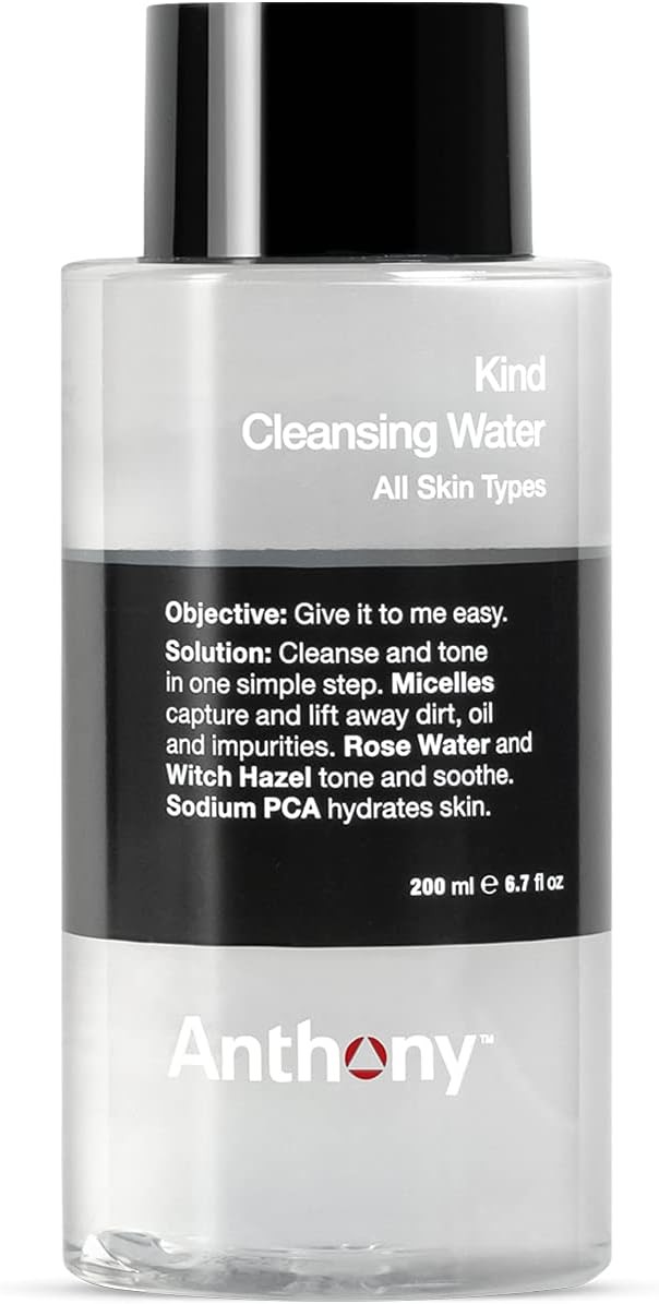 Anthony Witch Hazel Toner for Face Kind Cleansing Water – Contains Rose Water to Tone & Soothe, Sodium PCA to Hydrate Skin, and Micelles Removes Excess Oil and Impurities, 6.7 Fl Oz