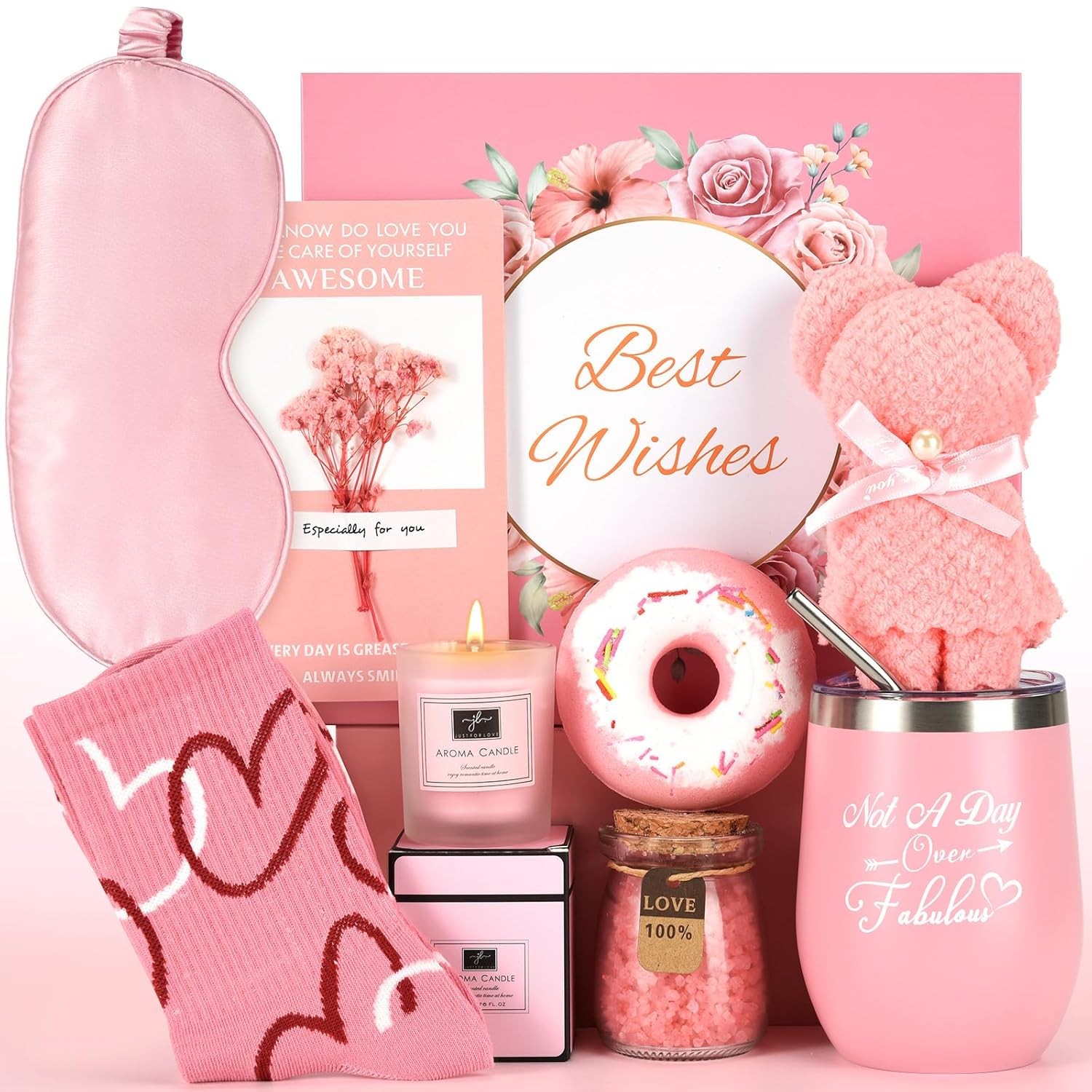 Gifts for Women - Birthday Gifts for Women Mom Her Girlfriend Friends Sister Wife Teacher Nurse Coworker, Relaxing Spa Gift Basket Set for Christmas Valentine’s Mothers Thanksgiving Day Gifts