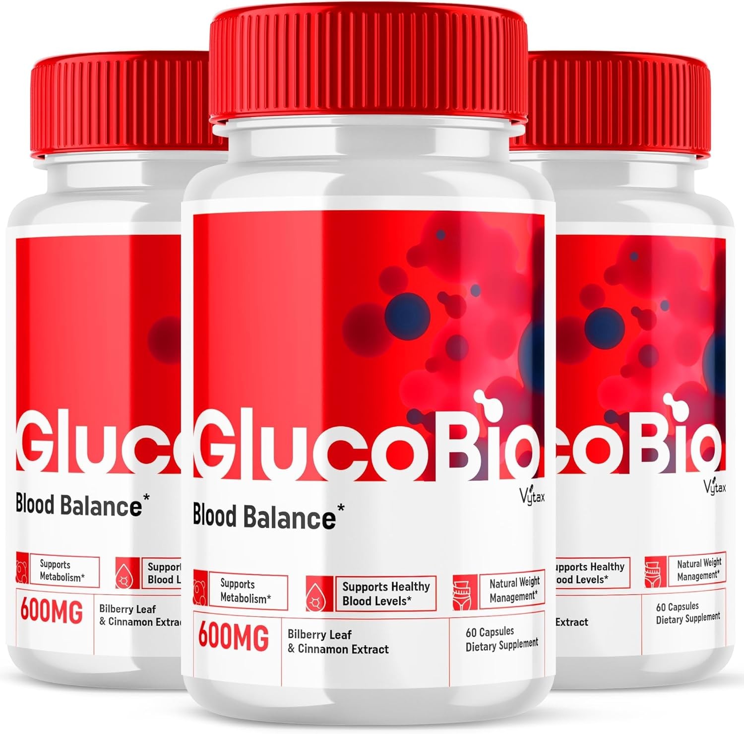 (3 Pack) Glucobio Capsules, Gluco Bio Support Formula Balance Pills All Natural Advanced Formula Supplement, Glucobion Pastillas Capsulas Extra Strength Manage Glucovio Pressure Reviews (180 Count)