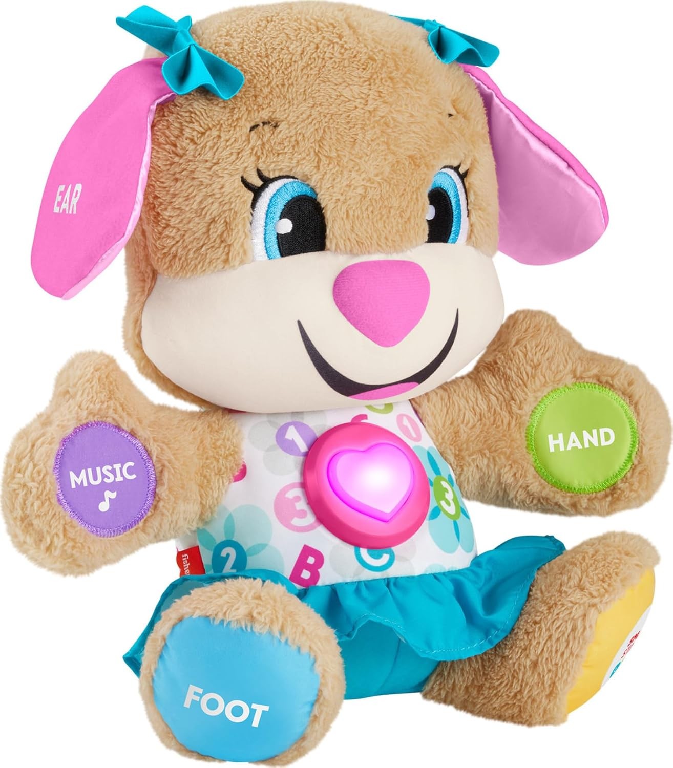 Fisher-Price Baby Learning Toy Laugh & Learn Smart Stages Sis Musical Plush with Lights & Educational Songs for Infants Ages 6+ Months