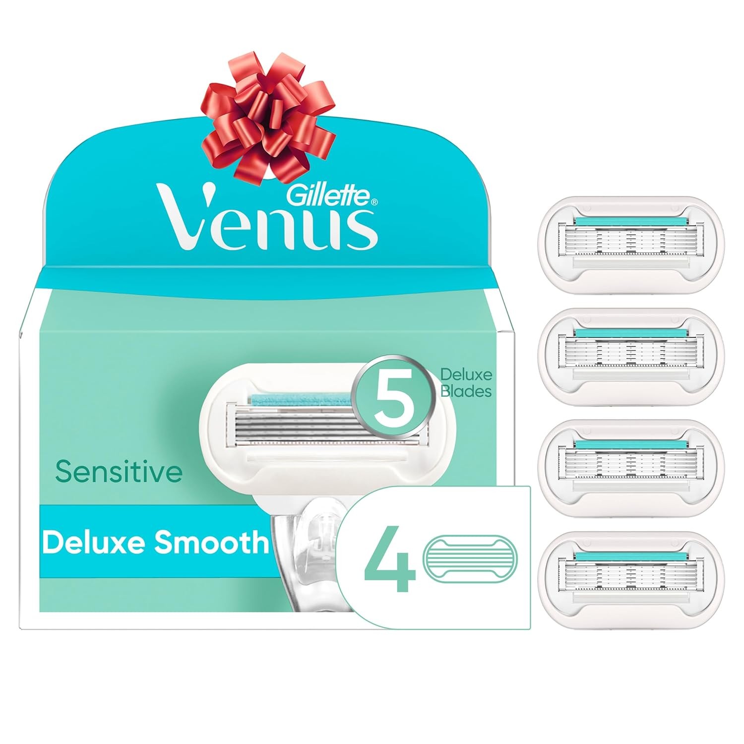 Venus Deluxe Smooth Sensitive Women's Razor Blade Refills, 4 Count